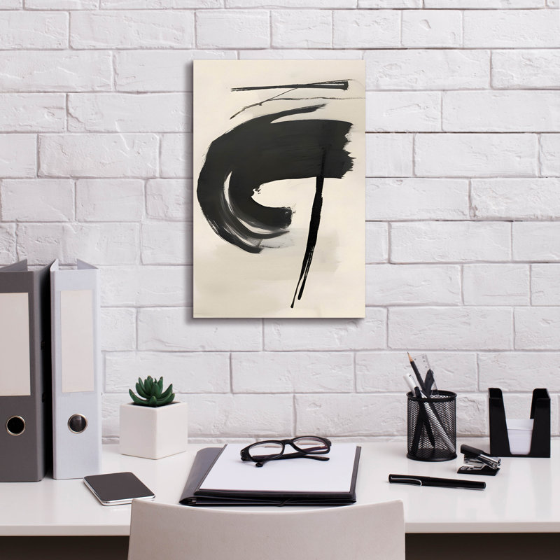 "Black & Neutral Abstract 7" par Petals Prints Design, H 18 po x l 12 po x P 0,75 po