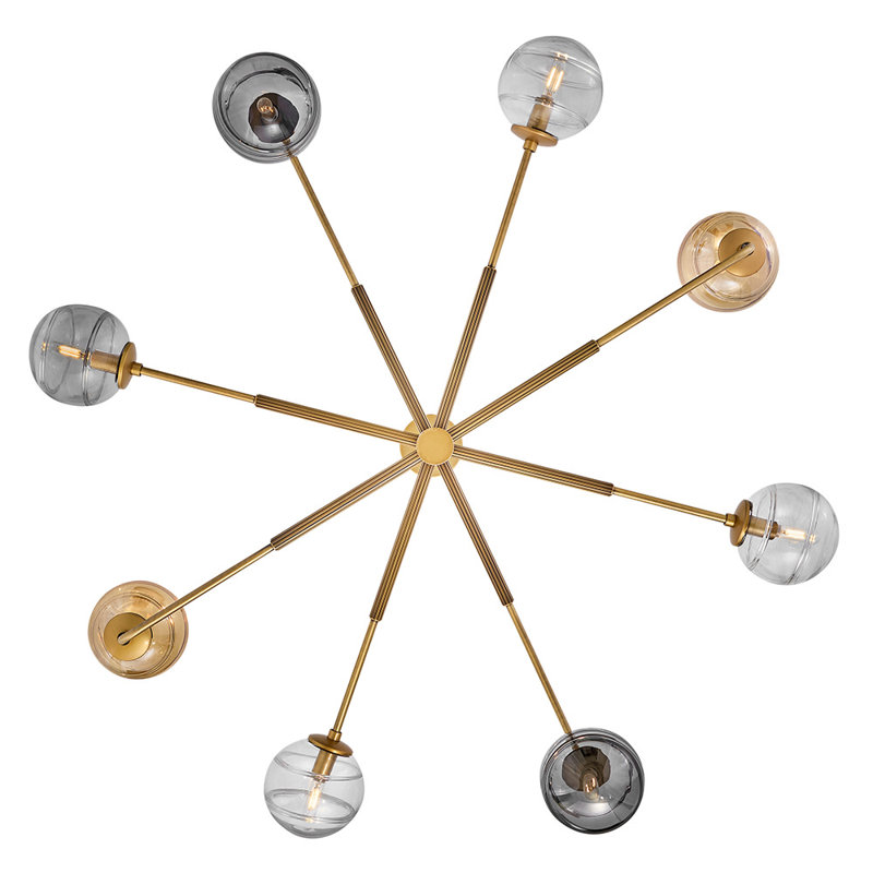 Oberon 8 - Light Chandelier, Heritage Brass