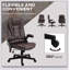 Fauteuil de bureau à 6 points de massage vibrant avec chaleur, fauteuil de direction à haut dossier en microfibre avec dossier inclinable, accoudoirs rembourrés et télécommande, café