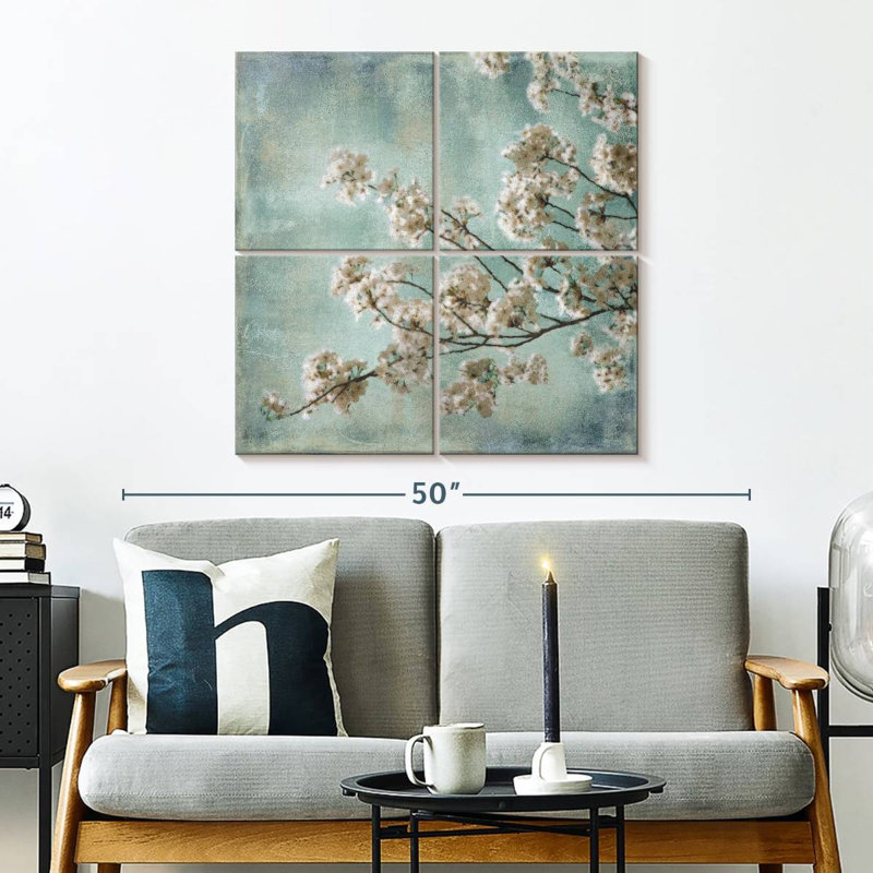 Fleurs Harnek Aqua I, H 32 po x l 32 po