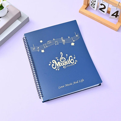 Plastic Music Score Folder Gold-Embossed 20-Page A4 Music Scores Folder Transparent Insert Piano Sheet Music Folder Non-Reflective Music Sheets Multi-Functional Scores Folder For Editing