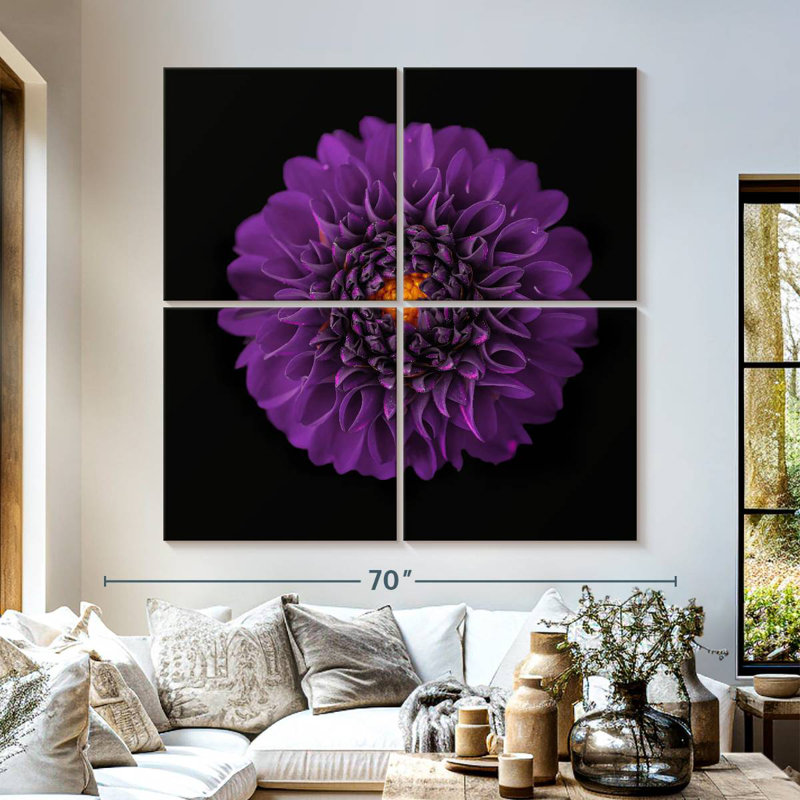 Fleur de dahlia mauve Harnek, H 57 po x l 57 po