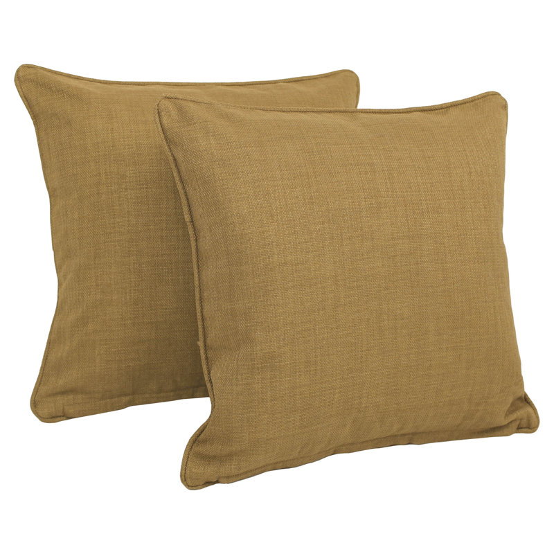 Outdoor Reversible Throw Pillow, 25" H x 25" W, Wheat