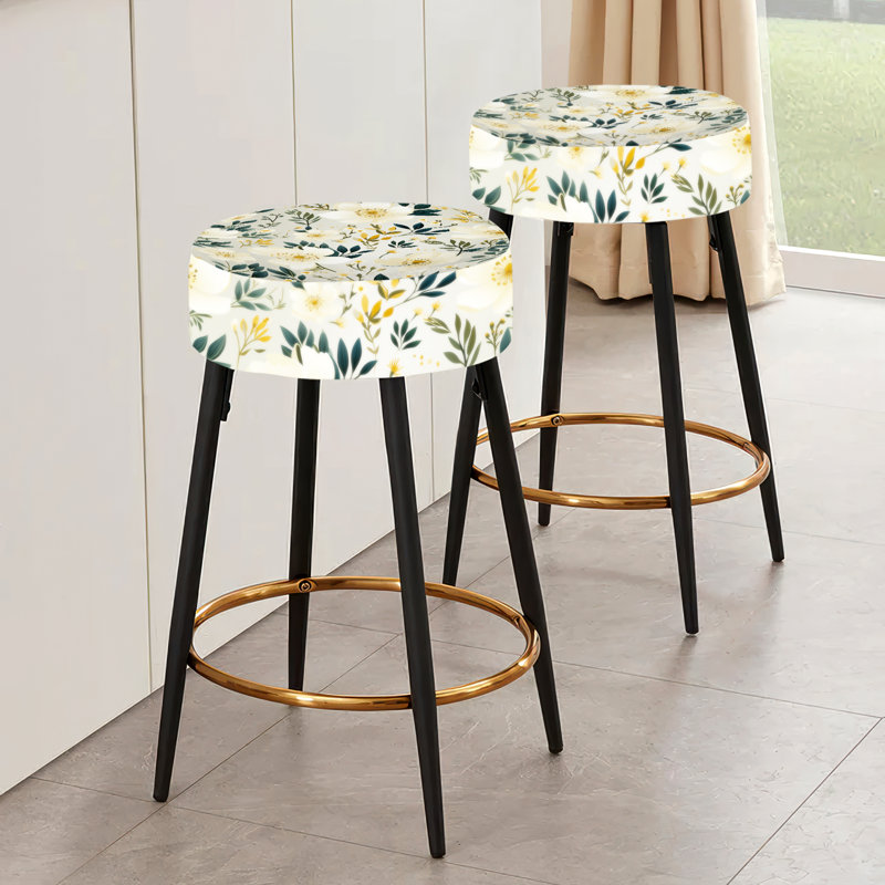Ensemble de 2 tabourets de bar Playful Poppy Blossom Radiance I - Floral