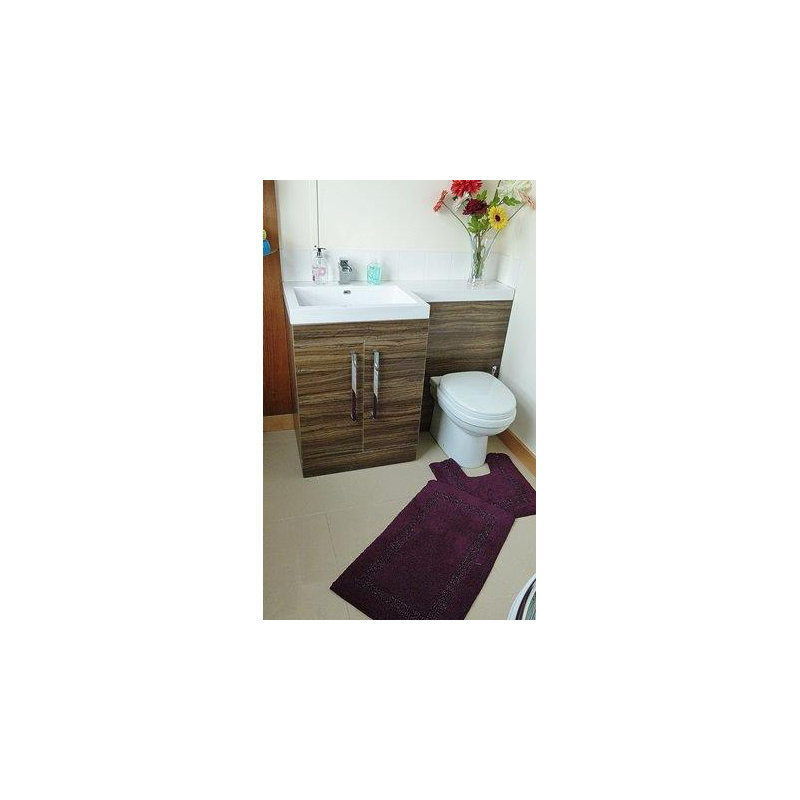 Cotton Non-Slip Bath Rug, Aubergine