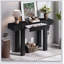 Console rustique minimaliste avec tiroir caché, prise de courant latérale, table d'entrée en bois pour les entrées, les salons et les bureaux à domicile-2084561050
