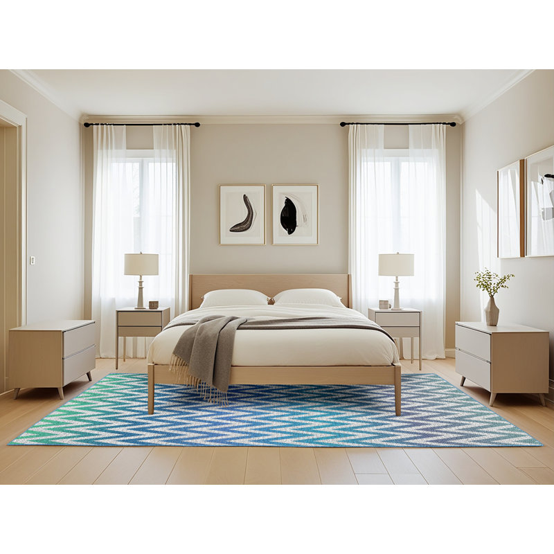 Hoye Chevron Indoor Rug, Rectangle 5' x 8'