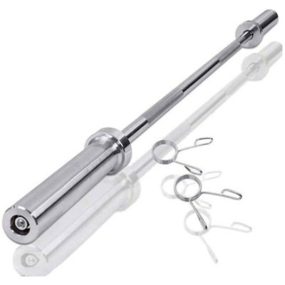 Barbell Bar, Stainless Steel, 1 Pc, Silver, Olympic bar is made of high quality steel, with chrome-plated surface, ensure
