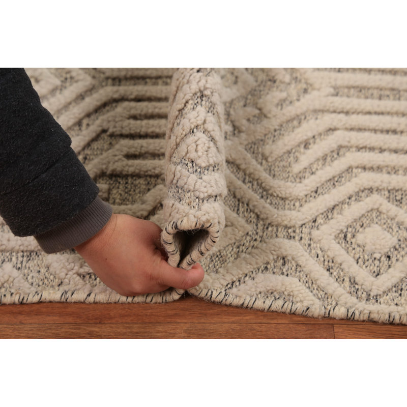 Tapis décoratif géométrique en laine à motif oriental marocain 2x3