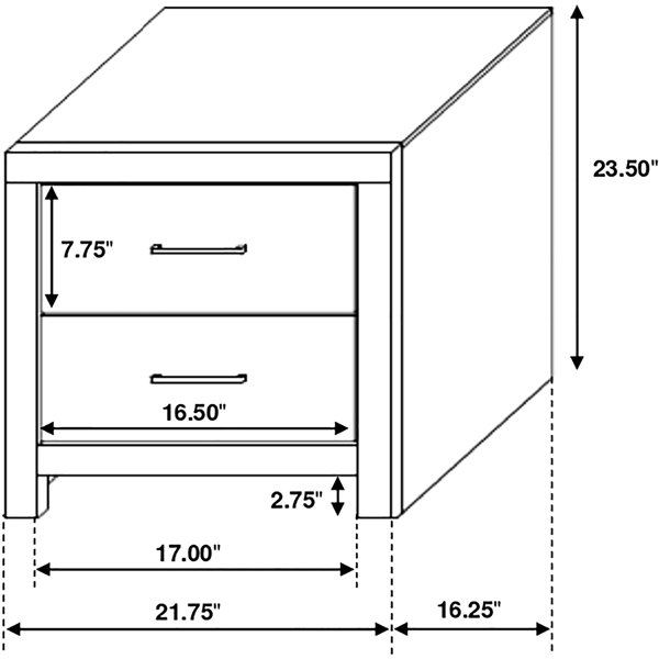 Lark Manor Oak 2 - Drawer Nightstand, 23.5 Inches Tall, Modern ...