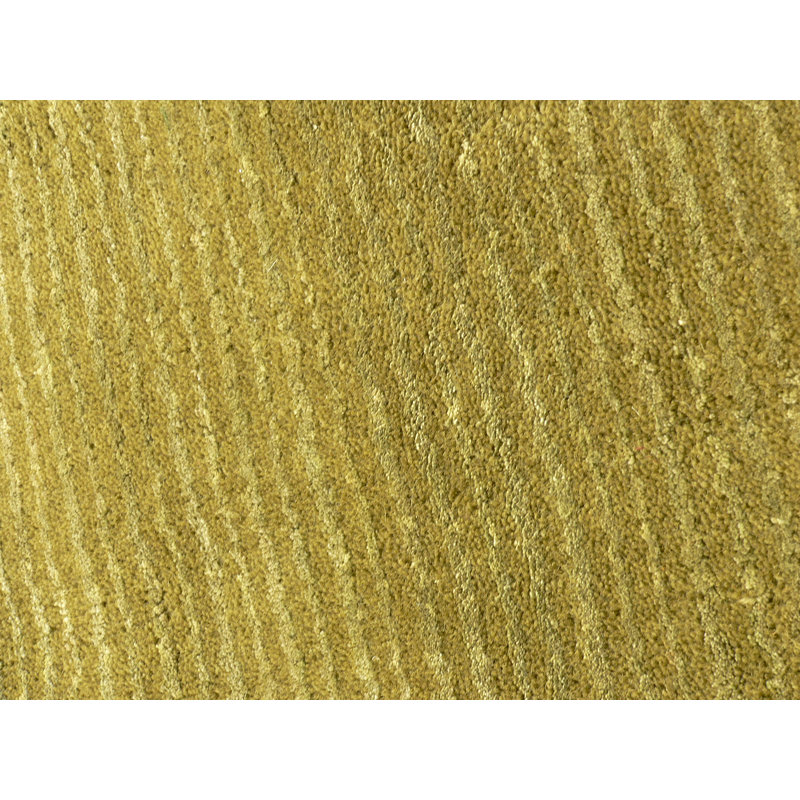 Tapis vert en laine / soie touffeté à la main Brigg, Carré 1 pi 6 po