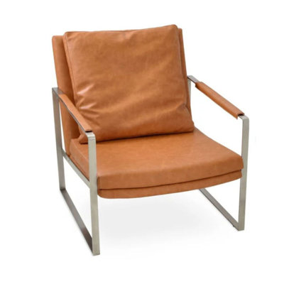 Langford Mid-Century Faux Leather Lounge Chair
