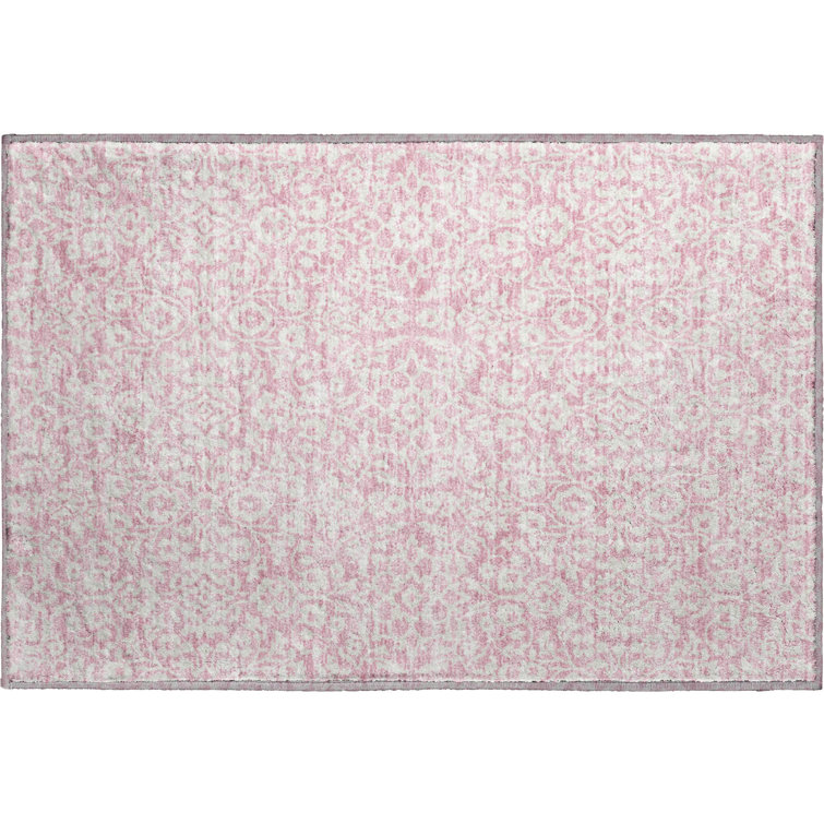 Premium Machine Washable Prisco Pink Rug