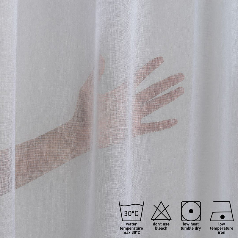 Solid Colour Kitchen Curtain, 100 W x 60 D cm, White