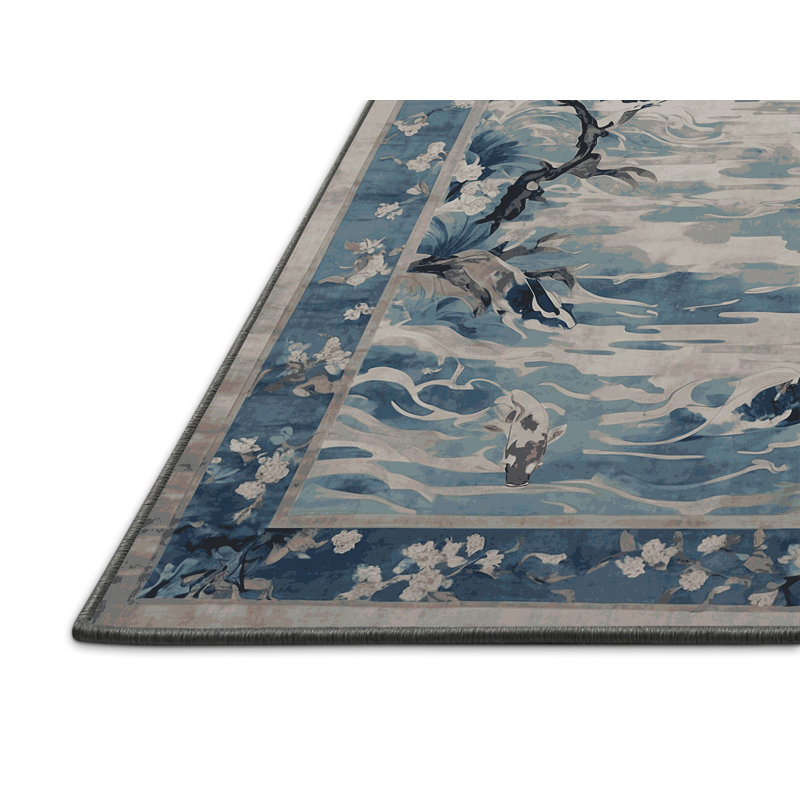 Tapis gris soyeux et moelleux, Carré 3 pi