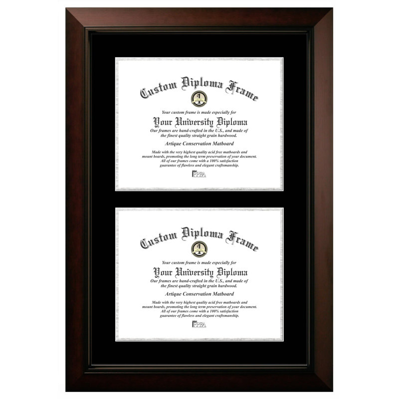 Cadre photo à double degré pour le certificat Lona, Or, 11 po x 14 po