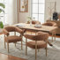 Upholstered Side Dining Armchair With Solid Wood Legs