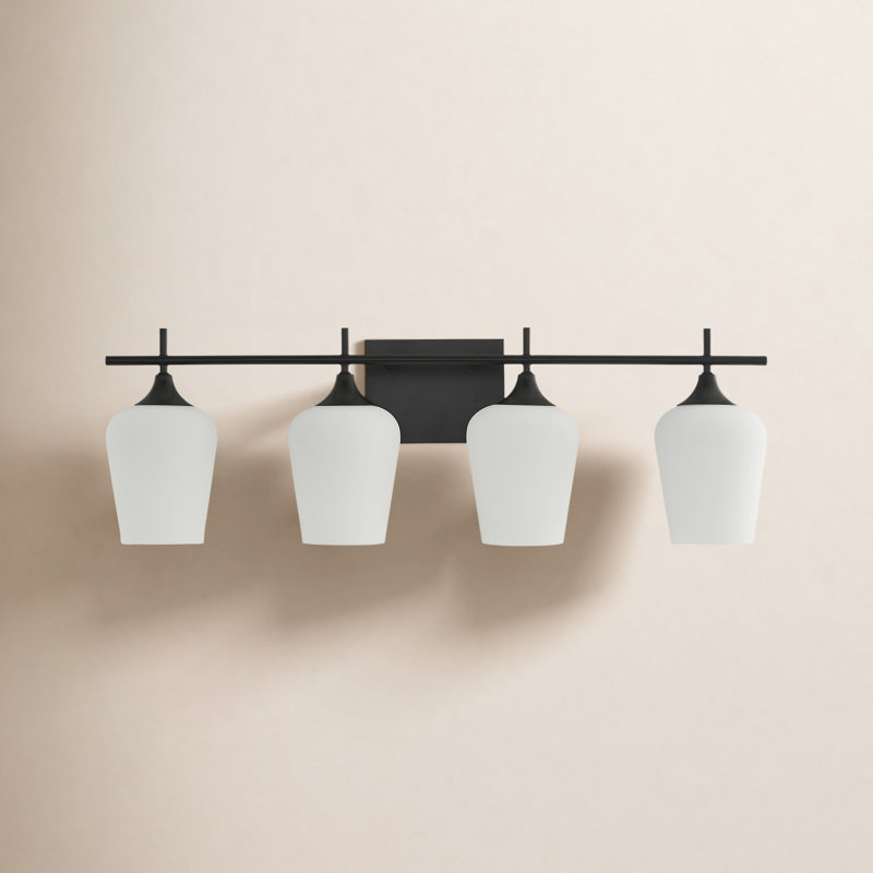 Breena Dimmable Vanity Light, White, Matte Black