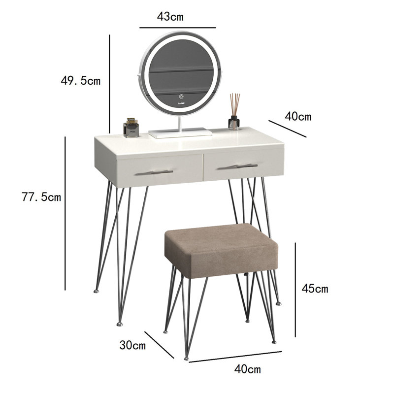Alcea Dressing Table with Mirror