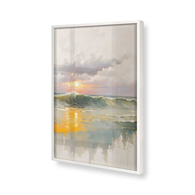 Golden Waves at Sunset I Print