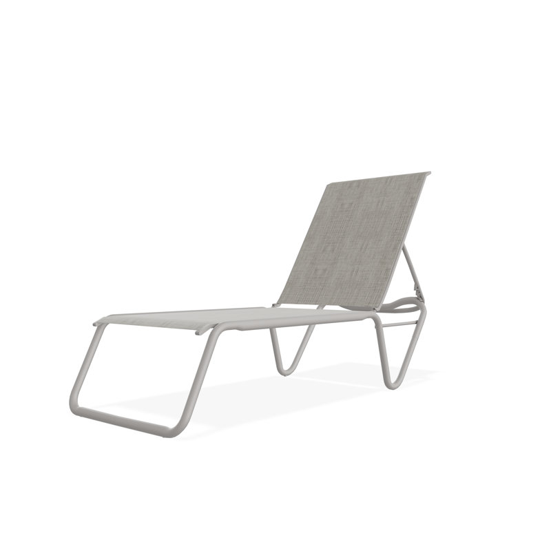 Chaise longue sans accoudoirs empilable à plat en aluminium Gardenella, Fumée, Gris chaleureux