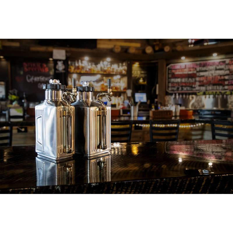64oz. Stainless Steel Growler, Brush