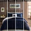 Édredon double / grand - bleu marine +, à, rembourrage en duvet synthétique, 2 taies décoratives et 1 coussin décoratif-131464760-131464763