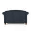 Élégante chaise longue double avec accoudoirs à volutes traditionnels et pieds en bois de bouleau, parfaite pour la détente et le style.