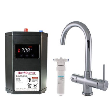 Ready Hot 41-RH-200-F570-CH Instant Hot Water Dispenser System, 2.5 Quarts  Manual Dial Single Lever Hot Water Faucet, Polished Chrome
