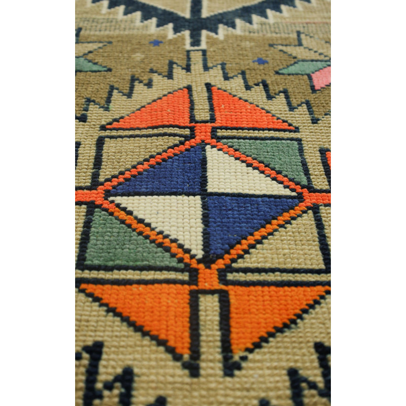 Vintage Turkish Village Rugs One-of-a-Kind Runner 3'6" X 12'3" Area Rug