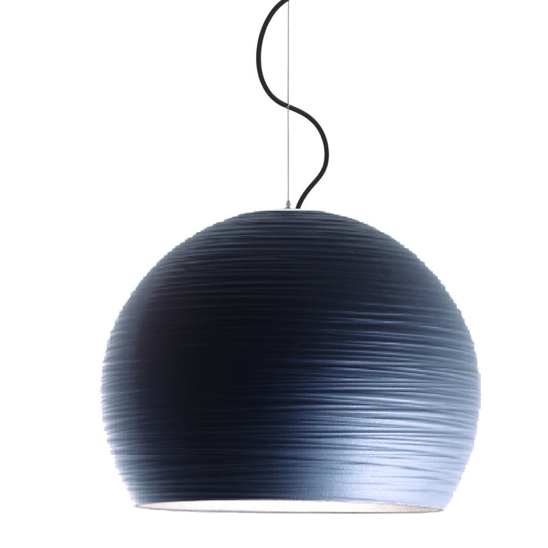 Tyrone Bowl LED Pendant, 150 cm H x 35cm diameter, Anthracite and white