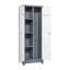 Armoire de rangement à balai avec portes et tablettes verrouillables, armoire de rangement en métal de 65 po de hauteur avec tringle et crochets en S, armoire de rangement pour outils de nettoyage-135210767