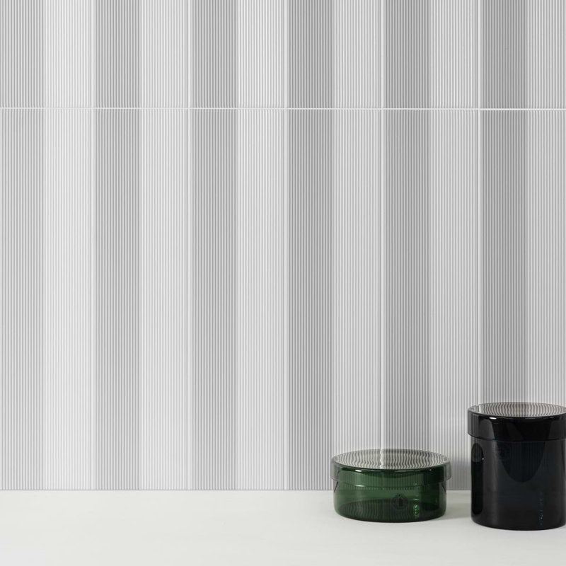 Kinzie 4x16 Concave 3D Matte Ceramic Tile, White