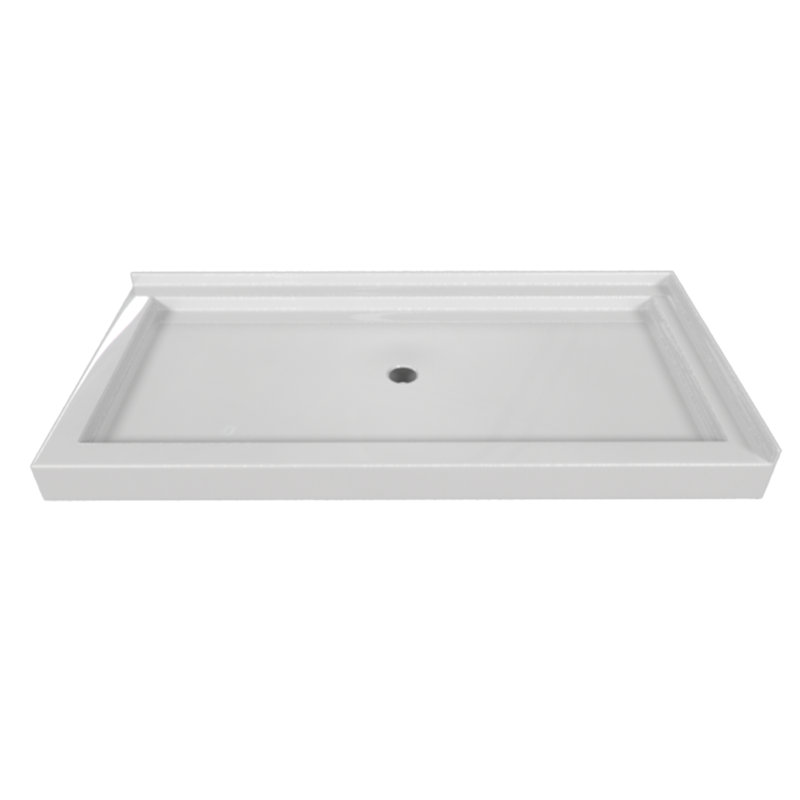 Signature 60'' W 30'' D Rectangular Double Shower Base, White