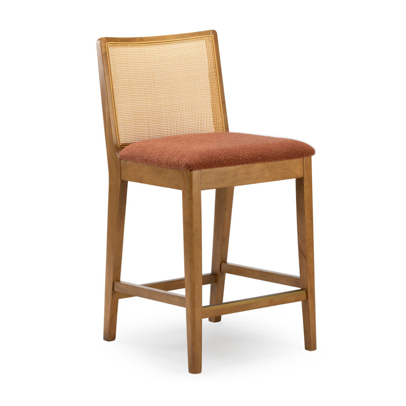 Tabouret de comptoir Elio, Pacane / Bouclée terre cuite, 2