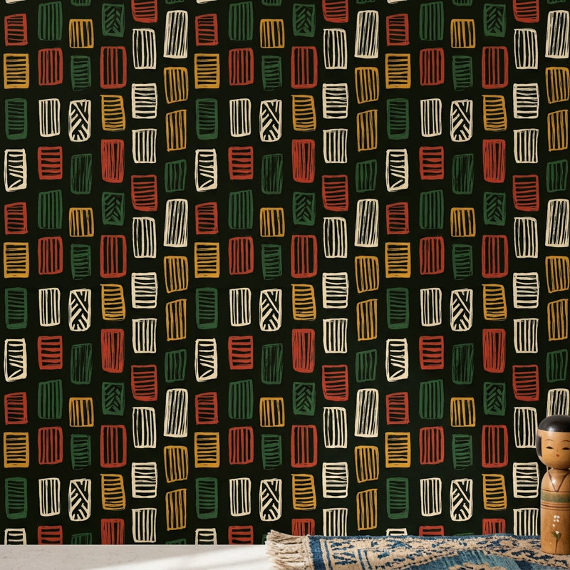 Papier peint moderne Mid-Century, Peler et coller