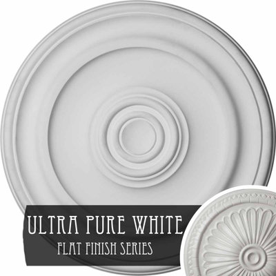 Endurathane Kepler Traditional Ceiling Medallion, 19 3/4"OD x 1 1/2"P (For Canopies up to 4 1/2"), Hand-Painted Ultra Pure White Finish