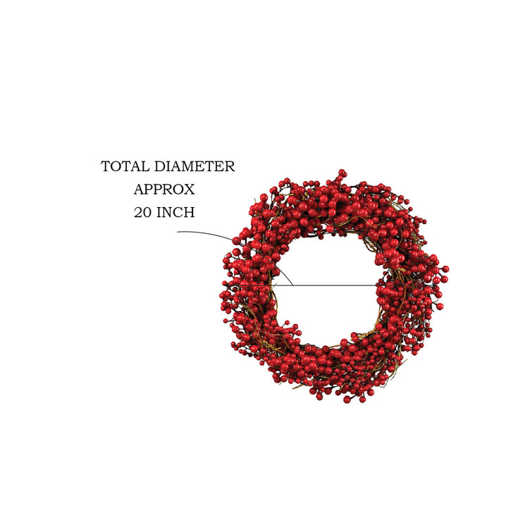 Pip Berry - White Wreath 6 Inside / 14 Outside Diameter - All Seasons