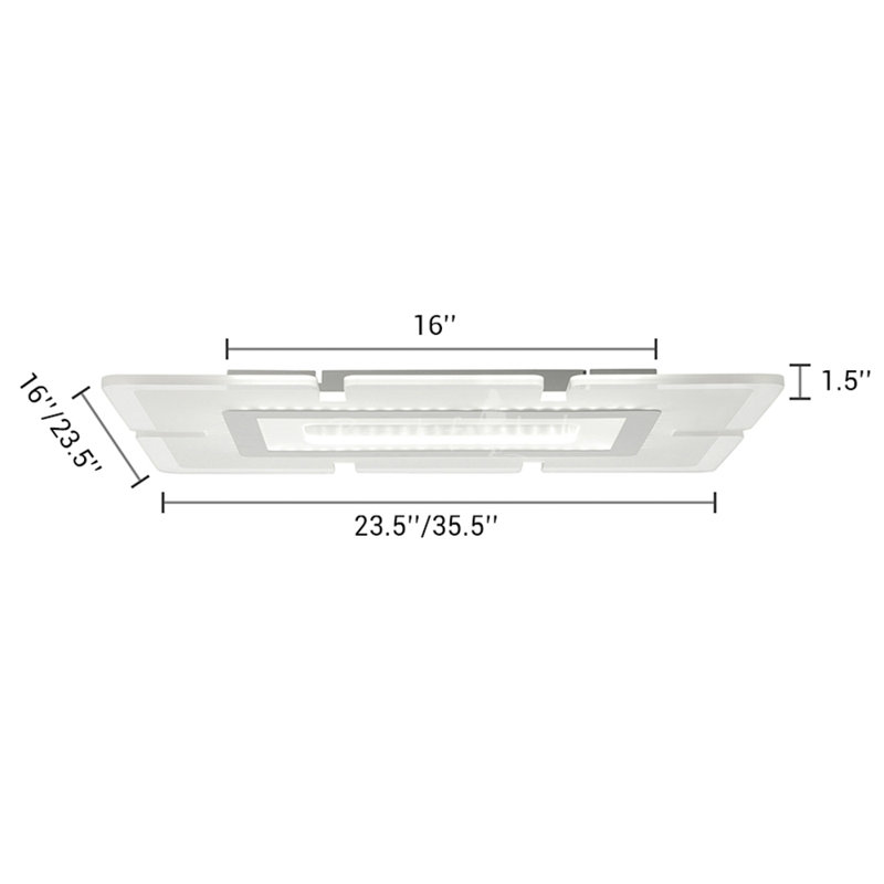 Ivers Acrylic LED Flush Mount, 0.5" H x 35" W x 23" D