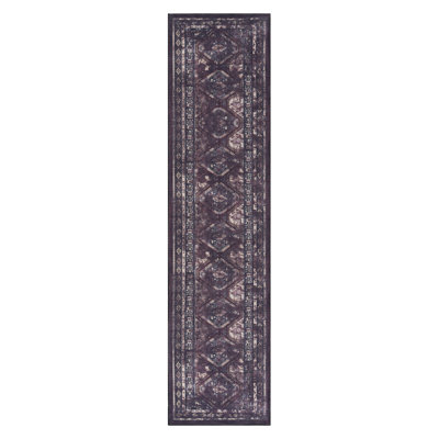 Tapis de couloir lavable 2 po 6 po x 10 pi LOOM & LUXE, à poils courts, antidérapant, antidérapant, pliable, adapté aux enfants et aux animaux 2 pi 6 po x 10 pi)