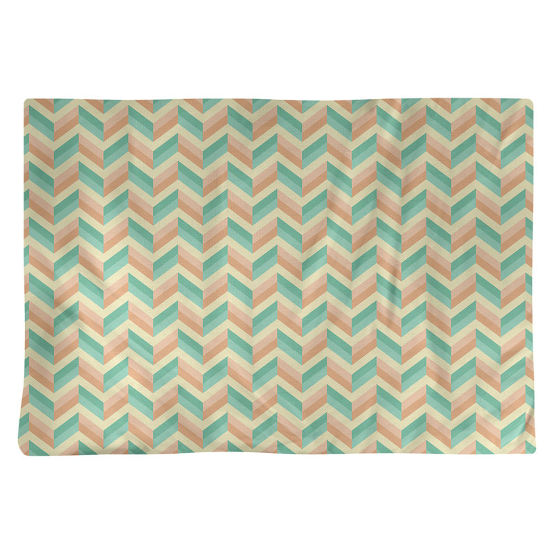 Napperon en coton 18 po chevrons, Vert / Orange