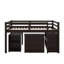 Lit mezzanine double avec armoire, tablettes et bureau-314677896