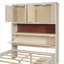 Lit plateforme en bois avec port USB, tête de lit et tiroirs de rangement-670033637