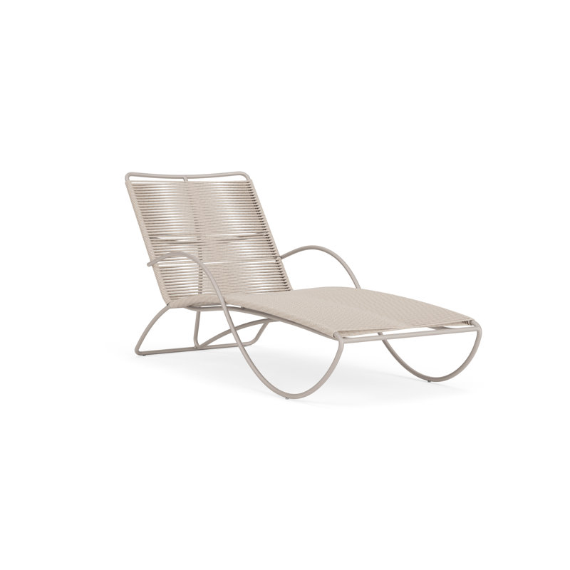 Walter Lamb Outdoor Chaise Lounge, Pebble/Dove Smooth