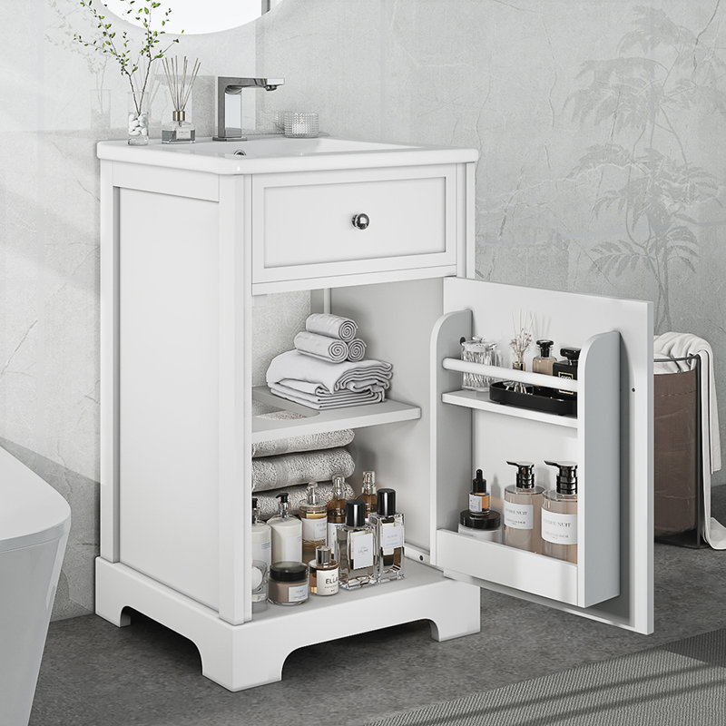 Meuble-lavabo simple 20,01 po avec plateau en bois manufacturé Jennavive