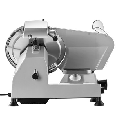 10" Commercial Meat Slicer, 240W Electric Deli Food Slicer with Carbon Steel Blade, Built-In Sharpener & 0-0.47" Adjustable Thickness for Frozen Meat, Ham, Baguett, Steak, UL Approved