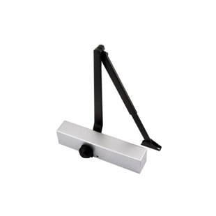 Overhead Door Closer Surface Mounted 93 Series Silver Cover/ Black Arm Fire Rated