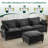 4-Piece 110.6" Chenille Modular Upholstered Sectional Sofa Deep Seat Cloud Couch With Ottoman-1344399046