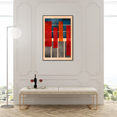 " Abstract Brash And Red Shapes " Painting Print