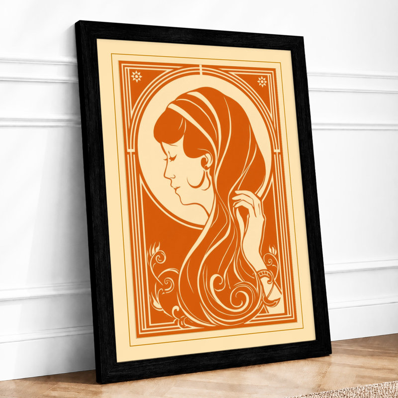 Art Nouveau Elegance Art Deco - Print, Black, A4 - 29.7 x 21.0 cm